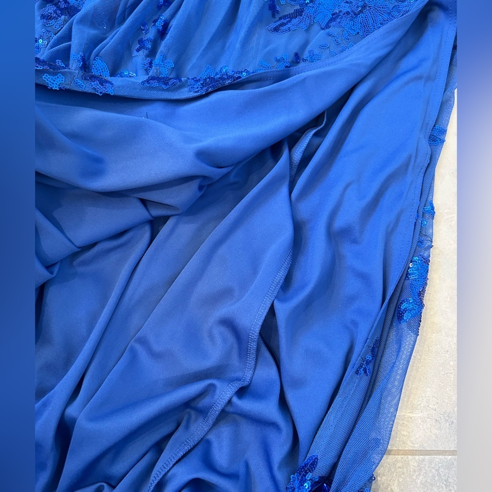 NWT LULU’S Captivating Essence Blue Sequin Backless Maxi Dress Womens - Picture 15 of 15